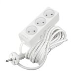 Удлинитель 3х5м без заземл. 10А IP20 2.2кВт ПВС 2х0.75 бел. DOMTOK 2372