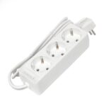 Удлинитель 3х1.5м с заземл. 10А IP20 2.2кВт ПВС 3х0.75 бел. DOMTOK 2373