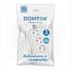 Удлинитель 3х3м с заземл. 10А IP20 2.2кВт ПВС 3х0.75 бел. DOMTOK 2375 — изображение 2
