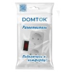 Разветвитель 2-м с заземл. 16А 3500Вт 250В плоский с выключателем бел. DОМТОК 2664 — изображение 3