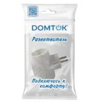 Разветвитель 3-м без заземл. 10А 2200Вт 250В Т-образ. бел. DОМТОК 2662 — изображение 4
