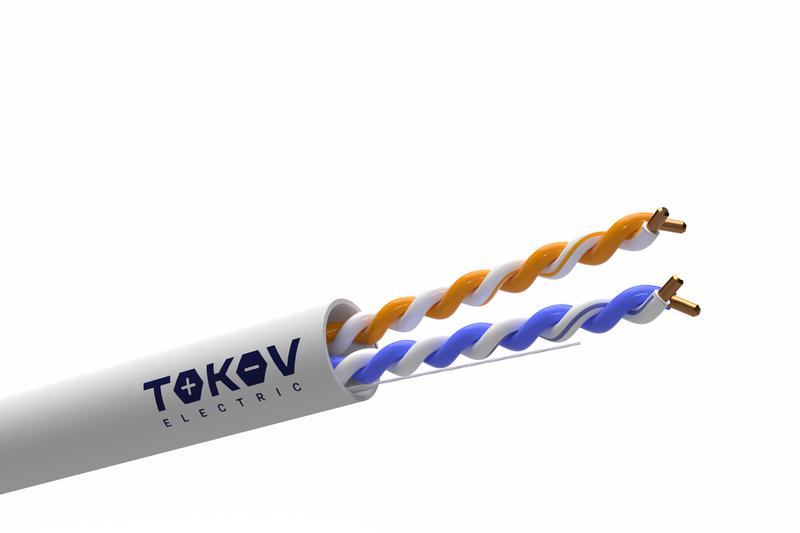 2023931.jpg Кабель витая пара U/UTP 2х2х24AWG кат.5E PVC indoor 305м (м) TOKOV ELECTRIC TKE-C06-U22-5E-305-PVC — изображение 1