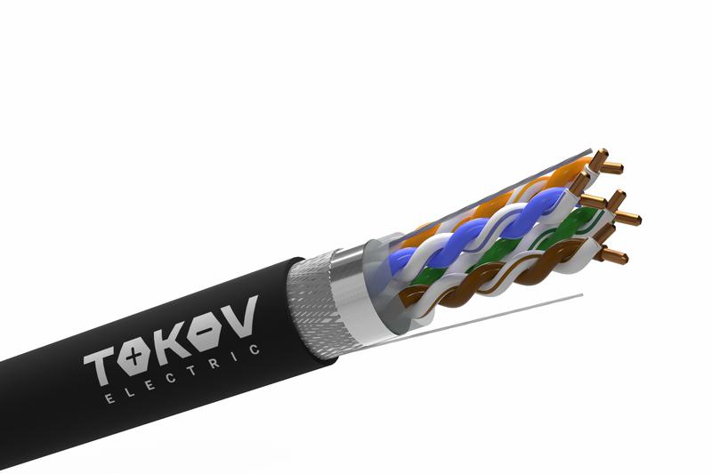 2026829.jpg Кабель витая пара SF/UTP 4х2х24AWG(0.52мм) кат.5E outdoor Fluke tested 305м (м) PRO TOKOV ELECTRIC TKP-C05-SF/UTP-42-5E-305-OD — изображение 1