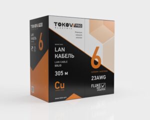 Кабель витая пара U/UTP 4х2х23AWG(0.57мм) кат.6 PVC indoor Fluked tested 305м (м) PRO TOKOV ELECTRIC TKP-C08-U/UTP-42-6-305 — изображение 2