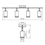 Светильник PCL-0104 4xGU10 IP20 230В BL настен./потолочн. декор. под лампу JazzWay 5066465 — изображение 6
