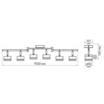 Светильник PCL-0906 max 20Вт (каждая лампа) 6xGX53 IP20 230В BL настен./потолочн. декор. под лампу JazzWay 5066960 — изображение 14