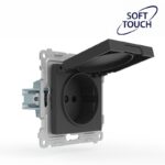 Розетка 1-м СП Pixel IP44 с заземл. с крышкой механизм карбон TOKOV ELECTRIC TKE-PX-R1ZSW1-C14-IP44 — изображение 4