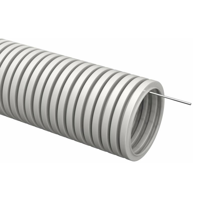 2052932.jpg Труба гофрированная ПВХ d16мм с протяжкой сер. (уп.50м) TOKOV ELECTRIC TKE-TG/P-16-C06/50 — изображение 1