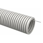Труба гофрированная ПВХ d32мм с протяжкой сер. (уп.25м) TOKOV ELECTRIC TKE-TG/P-32-C06/25