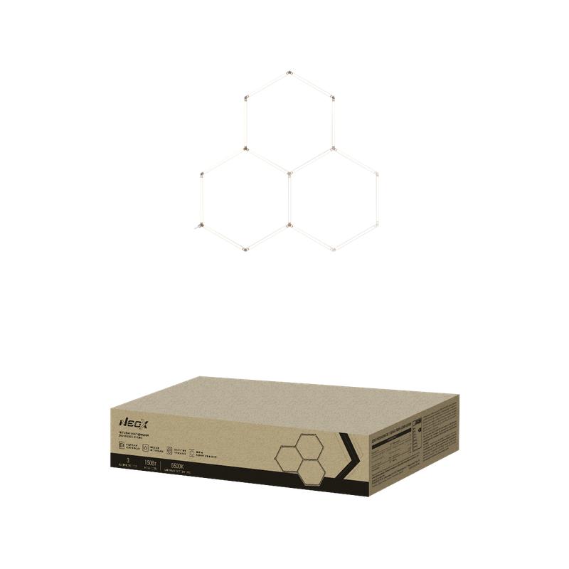 2060587.jpg Светильник светодиодный ДБО-HEXAGON 3С-15065 150Вт 6500К 230В 1617х1611мм 3 соты 0.5м шнур с вилкой NEOX 4690612066615 — изображение 1