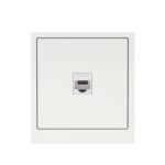 Розетка компьютерная 1-м KANT RJ45 кат.5E без шторки бел. магнолия DKC 7000663 — изображение 2