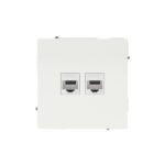 Розетка компьютерная 2-м KANT RJ45 кат.5E без шторки бел. магнолия DKC 7000664