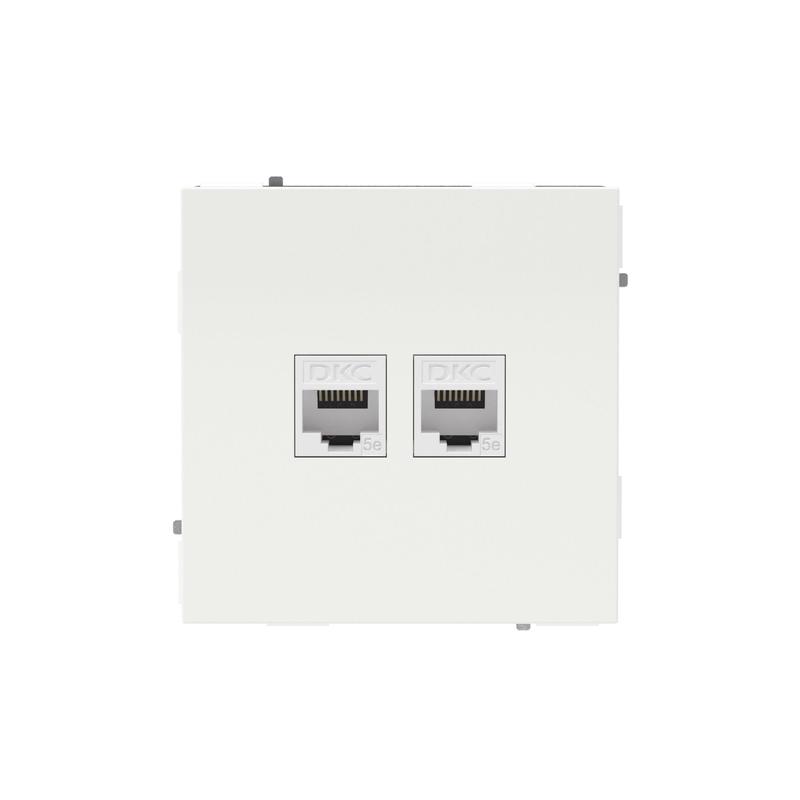 2061447.jpg Розетка компьютерная 2-м KANT RJ45 кат.5E без шторки бел. магнолия DKC 7000664 — изображение 1