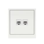 Розетка компьютерная 2-м KANT RJ45 кат.5E без шторки бел. магнолия DKC 7000664 — изображение 2