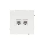 Розетка компьютерная 2-м KANT RJ45 кат.6A без шторки бел. магнолия DKC 7000674