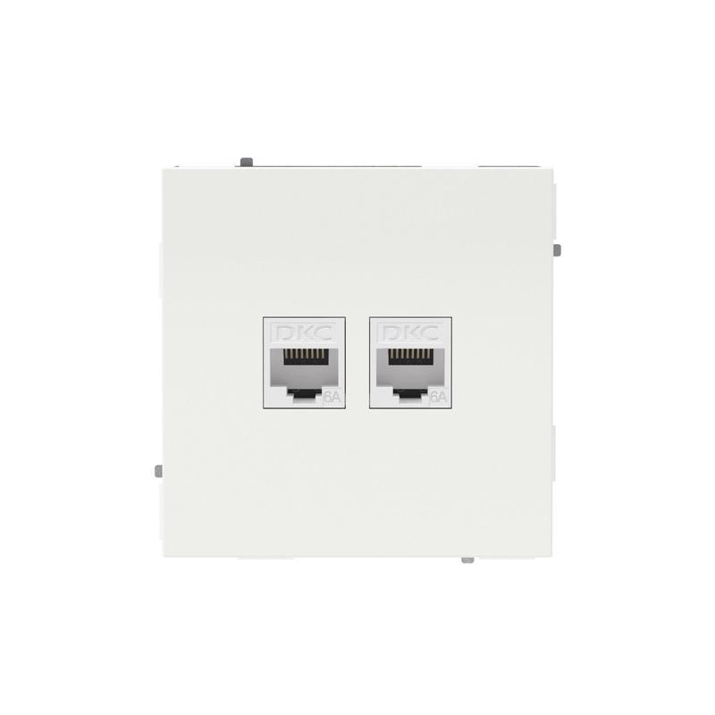 2061449.jpg Розетка компьютерная 2-м KANT RJ45 кат.6A без шторки бел. магнолия DKC 7000674 — изображение 1