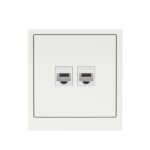 Розетка компьютерная 2-м KANT RJ45 кат.6A без шторки бел. магнолия DKC 7000674 — изображение 2
