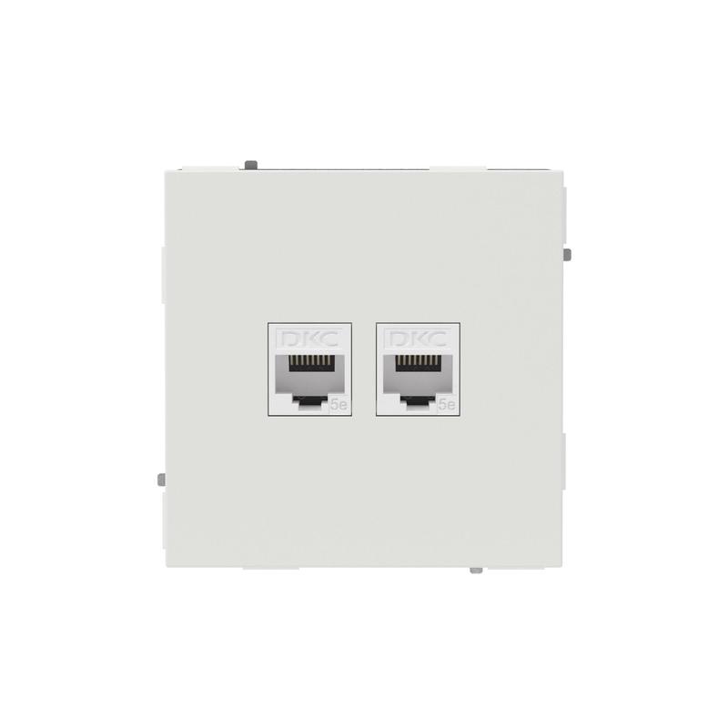 2061470.jpg Розетка компьютерная 2-м KANT RJ45 кат.5E без шторки бел. песок DKC 7010664 — изображение 1