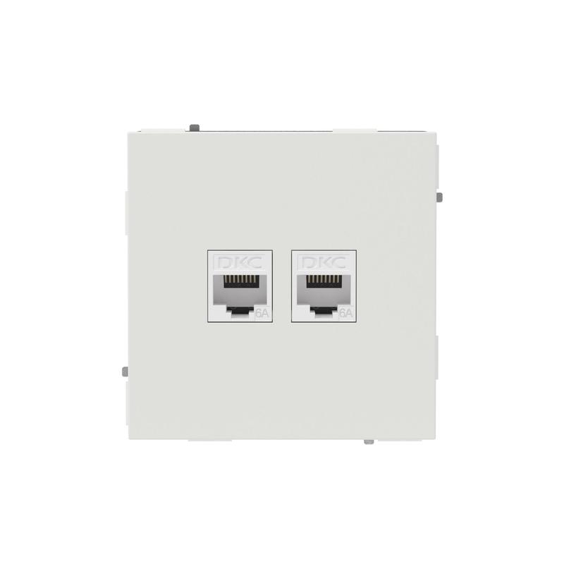 2061472.jpg Розетка компьютерная 2-м KANT RJ45 кат.6A без шторки бел. песок DKC 7010674 — изображение 1