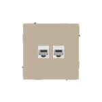 Розетка компьютерная 2-м KANT RJ45 кат.5E без шторки ванильн. марципан DKC 7015664