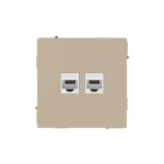 Розетка компьютерная 2-м KANT RJ45 кат.6A без шторки ванильн. марципан DKC 7015674