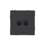 Розетка компьютерная 2-м KANT RJ45 кат.5E без шторки черн. уголь DKC 7012664