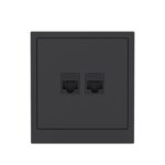 Розетка компьютерная 2-м KANT RJ45 кат.5E без шторки черн. уголь DKC 7012664 — изображение 2