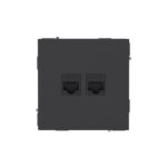 Розетка компьютерная 2-м KANT RJ45 кат.6A без шторки черн. уголь DKC 7012674