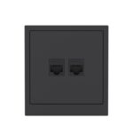 Розетка компьютерная 2-м KANT RJ45 кат.6A без шторки черн. уголь DKC 7012674 — изображение 2