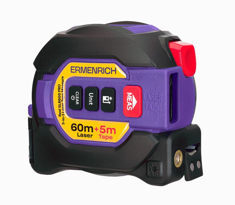 2062802.jpg Рулетка с лазерным дальномером ("3 в 1") Reel SLR600 PRO Ermenrich 86175 — изображение 1