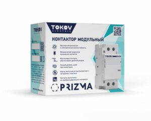 Контактор модульный 36мм 25А 230В АС 4НО PRIZMA TOKOV ELECTRIC TKE-PZ-MC-2-25-230-40 — изображение 2