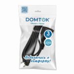 Удлинитель-шнур 1х3м без заземл. 10А IP20 ПВС 2х1 черн. DOMTOK 2339 — изображение 2