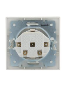 Розетка 1-м СП Mira 16А IP20 с заземл. с защ. крышкой с сер. вставкой керамика бел. LEZARD 701-0215-123 — изображение 3
