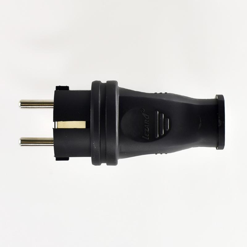 240648.jpg Вилка кабельная 1ф 1х16А 2P+E 220-240В IP44 каучук LEZARD 106-0400-0105/105 — изображение 1