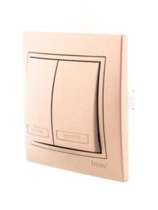 Выключатель 2-кл. СП Mira 10А IP20 со вставкой свет. корич. перламутр. LEZARD 701-3131-101 — изображение 3
