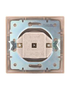 Розетка 1-м СП Mira 16А IP20 без заземл. со вставкой керамика свет. корич. перламутр. LEZARD 701-3131-121 — изображение 4