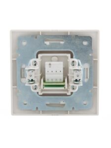 Розетка телефонная 1-м СП Mira RJ11 16А IP20 евро стандарт со вставкой жемчуж./бел. перламутр. LEZARD 701-3030-137 — изображение 3