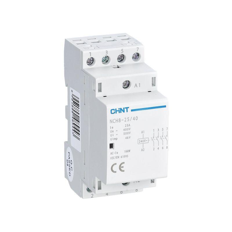 256089_1.jpeg Контактор модульный NCH8-25/40 25А 4НО AC 220/230В 50Гц (R) CHINT 256089 — изображение 1