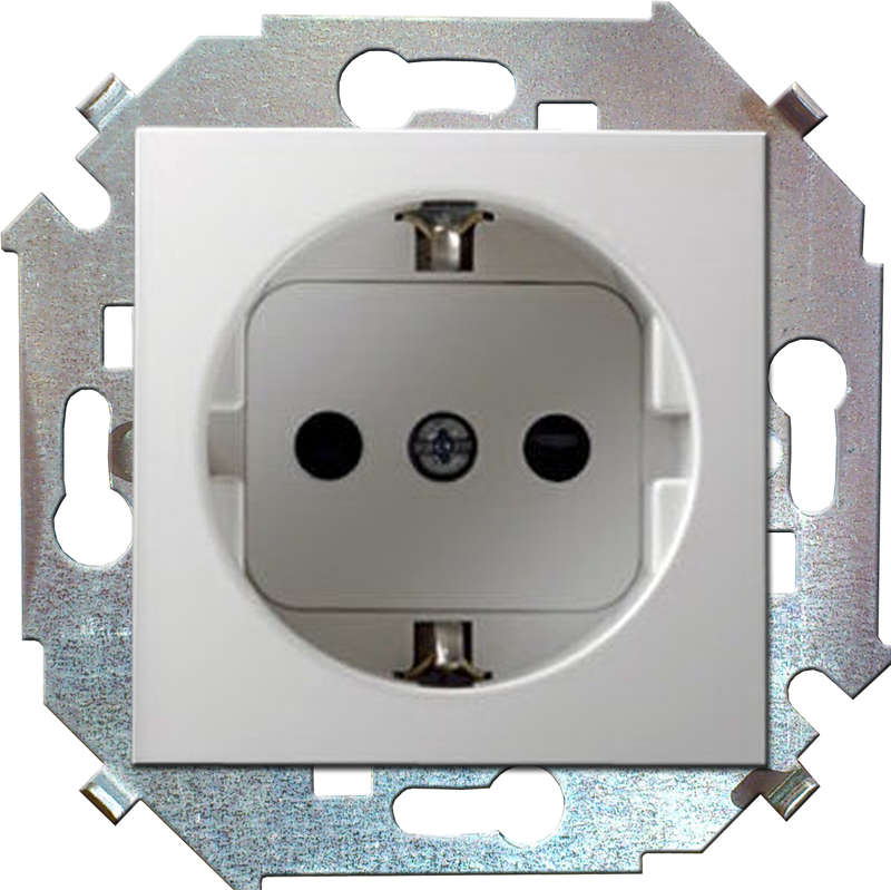 262476.jpg Розетка 1-м СП Simon 15 16А IP20 250В с заземл. Schuko защ. шторки винтов. клеммы механизм бел. Simon 1591443-030 — изображение 1
