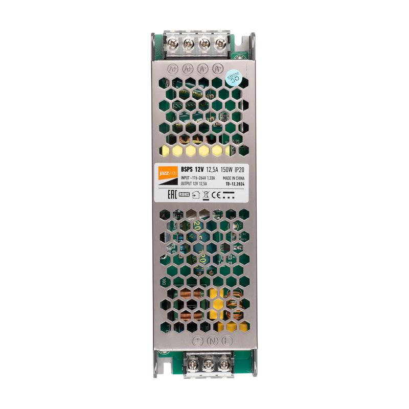 262864.jpg Блок питания для светодиодной ленты 150Вт 12.5А 12В IP20 BSPS метал. JazzWay 3329235A — изображение 1