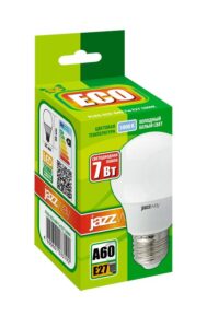 Лампа светодиодная PLED-ECO 7Вт A60 грушевидная 5000К холод. бел. E27 570лм 230В JazzWay 1033192 — изображение 2