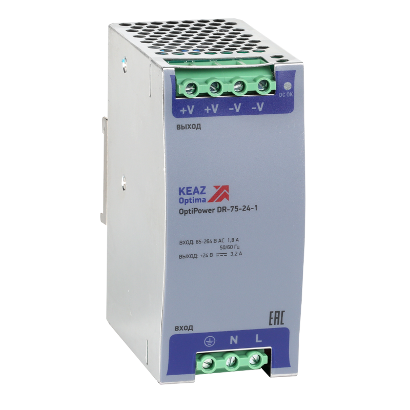 284547_1.png Блок питания OptiPower DR-75-24-1 КЭАЗ 284547 — изображение 1