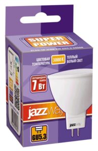 Лампа светодиодная PLED-SP 7Вт JCDR MR16 3000К тепл. бел. GU5.3 520лм 230В JazzWay 1033499 — изображение 2