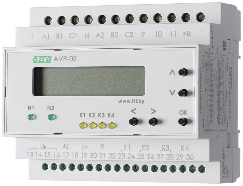 315524.jpg Устройство управления резервным питанием AVR-02 (3х400В+N; 5 перекл. х8А; IP20) F&F EA04.006.004 — изображение 1