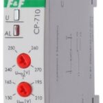 Реле напряжения CP-710 (однофазный; контроль верхнего и нижнего значений напряжения; монтаж на DIN-рейке 35мм; 230В 16А 1P IP20) F&F EA04.009.001