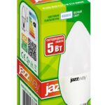 Лампа светодиодная PLED-ECO 5Вт C37 свеча матовая 4000К нейтр. бел. E14 400лм 230В 50Гц JazzWay 1036865A — изображение 2