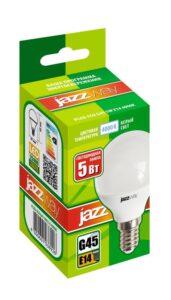 Лампа светодиодная PLED-ECO 5Вт G45 шар матовая 4000К нейтр. бел. E14 400лм 230В 50Гц JazzWay 1036926A — изображение 2