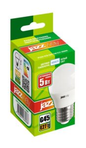 Лампа светодиодная PLED-ECO 5Вт G45 шар матовая 4000К нейтр. бел. E27 400лм 230В 50Гц JazzWay 1036988A — изображение 2