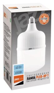 Лампа светодиодная высокомощная PLED-HP-T120 40Вт 6500К холод. бел. E27/E40 (переходник в компл.) 3700лм Pro JazzWay 1038944A — изображение 2