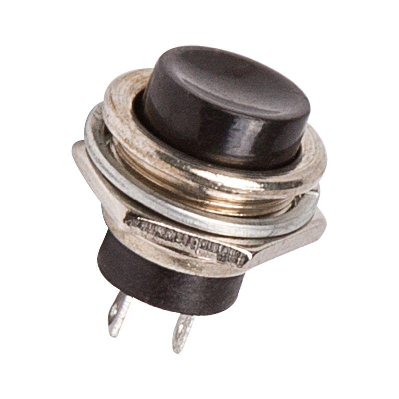 36-3350_1.jpeg Выключатель-кнопка металл 250В 2А (2с) OFF-(ON) d16.2 черн. (RWD-306) Rexant 36-3350 — изображение 1